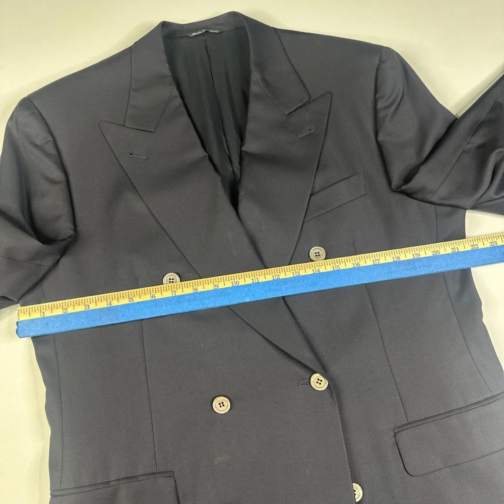 Canali Proposta Blazer Mens 50R (US44) Black Double Breasted Loro Piana 120 Wool